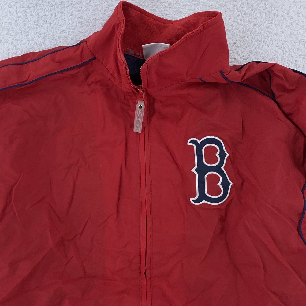 Boston Red Sox Jacket YOUTH 14/16 Red MLB Baseball Full Zip Windbreaker Majestic